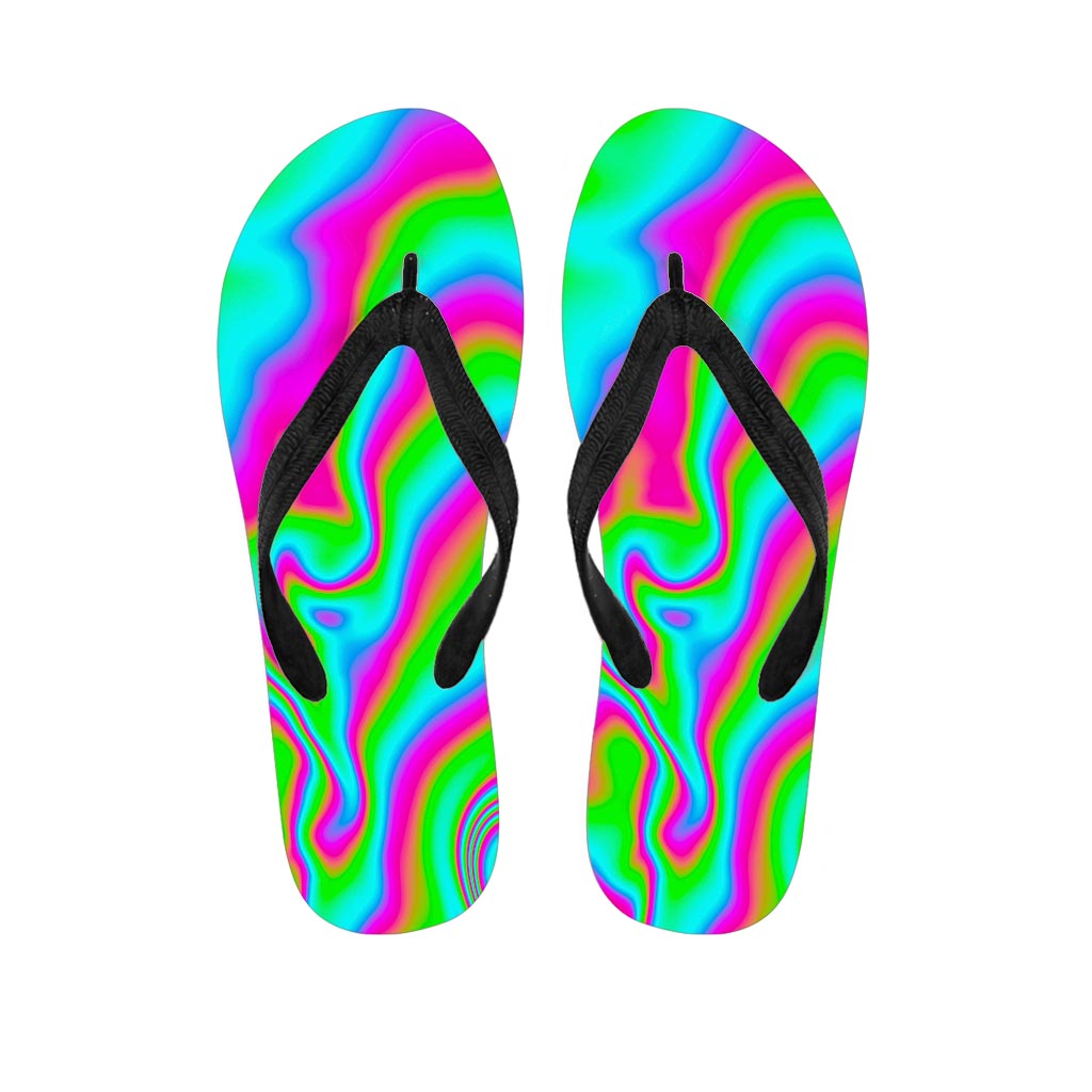 Abstract Psychedelic Hawaiian Flip Flops: The Perfect Addition to Your Island Outfit - 1