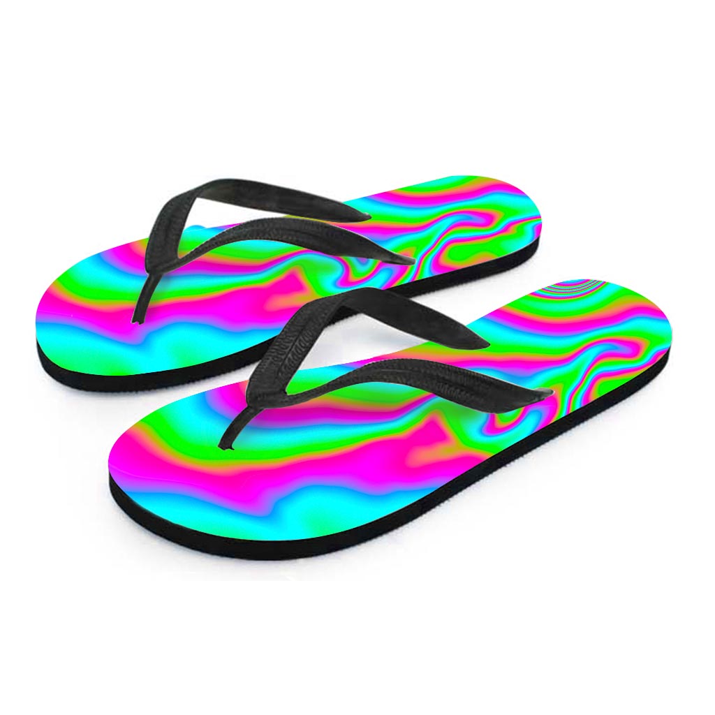 Abstract Psychedelic Hawaiian Flip Flops: The Perfect Addition to Your Island Outfit - 1