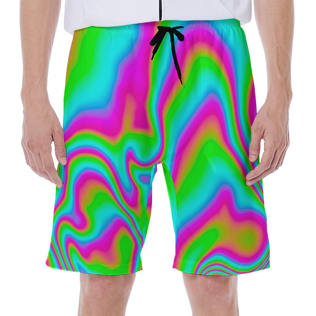 Abstract Psychedelic Hawaiian Beach Shorts: Ride the Waves in Style - 1