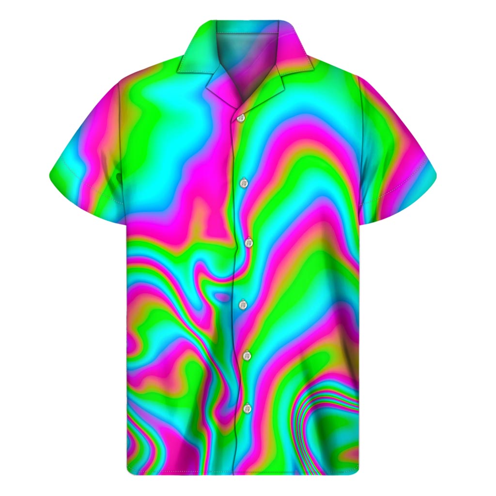 Abstract Psychedelic Hawaiian Short Sleeve Shirt - 1