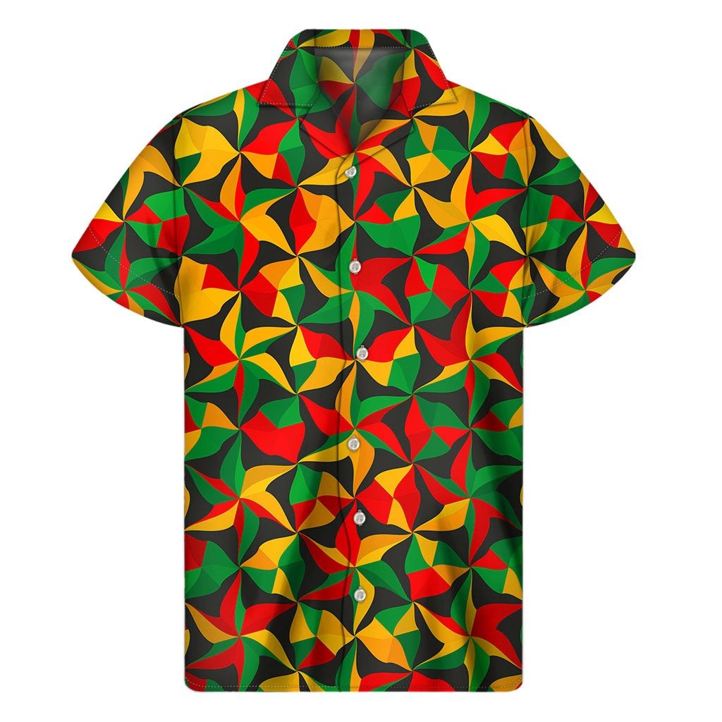 Abstract Reggae Pattern Hawaiian Short Sleeve Shirt - 1