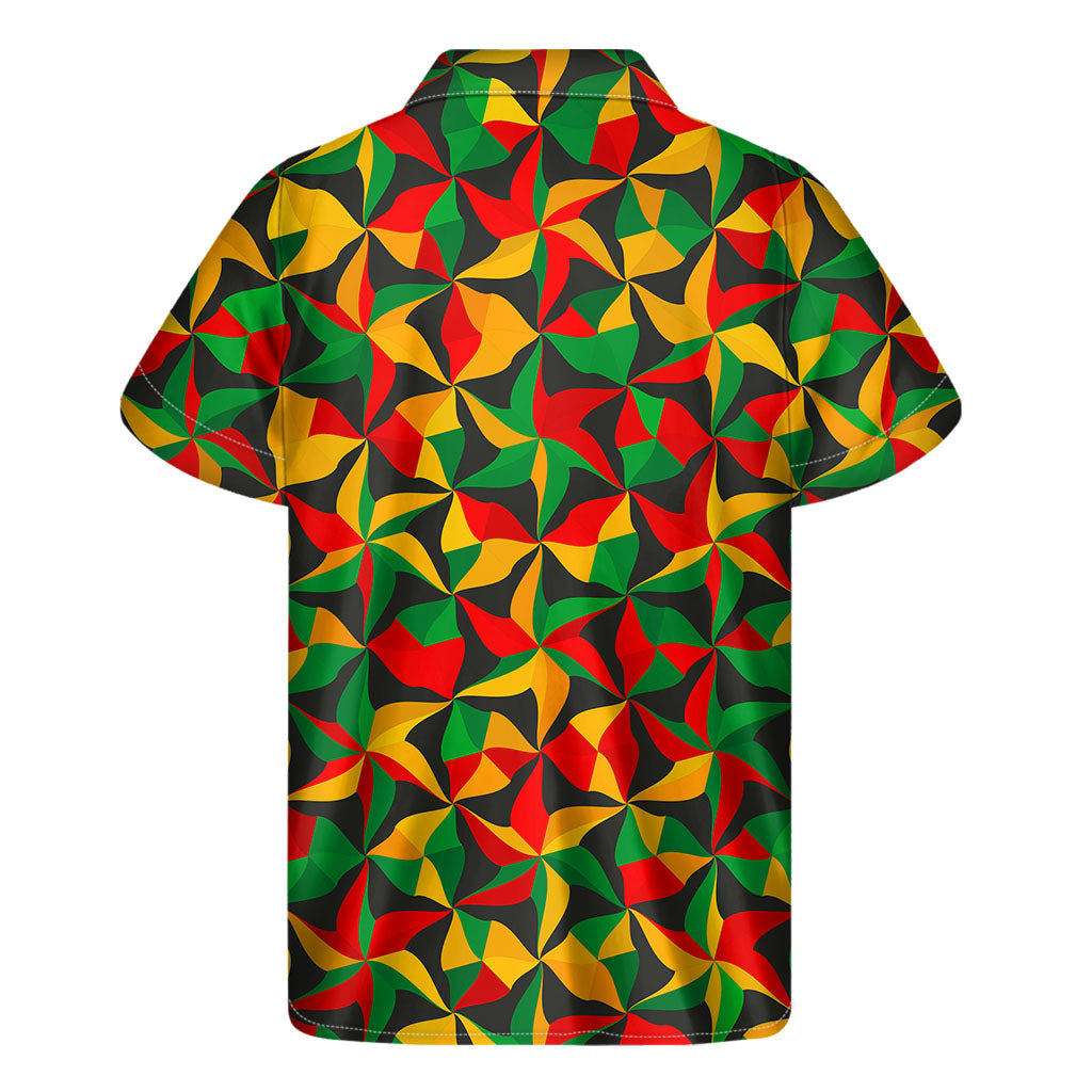 Abstract Reggae Pattern Hawaiian Short Sleeve Shirt - 1