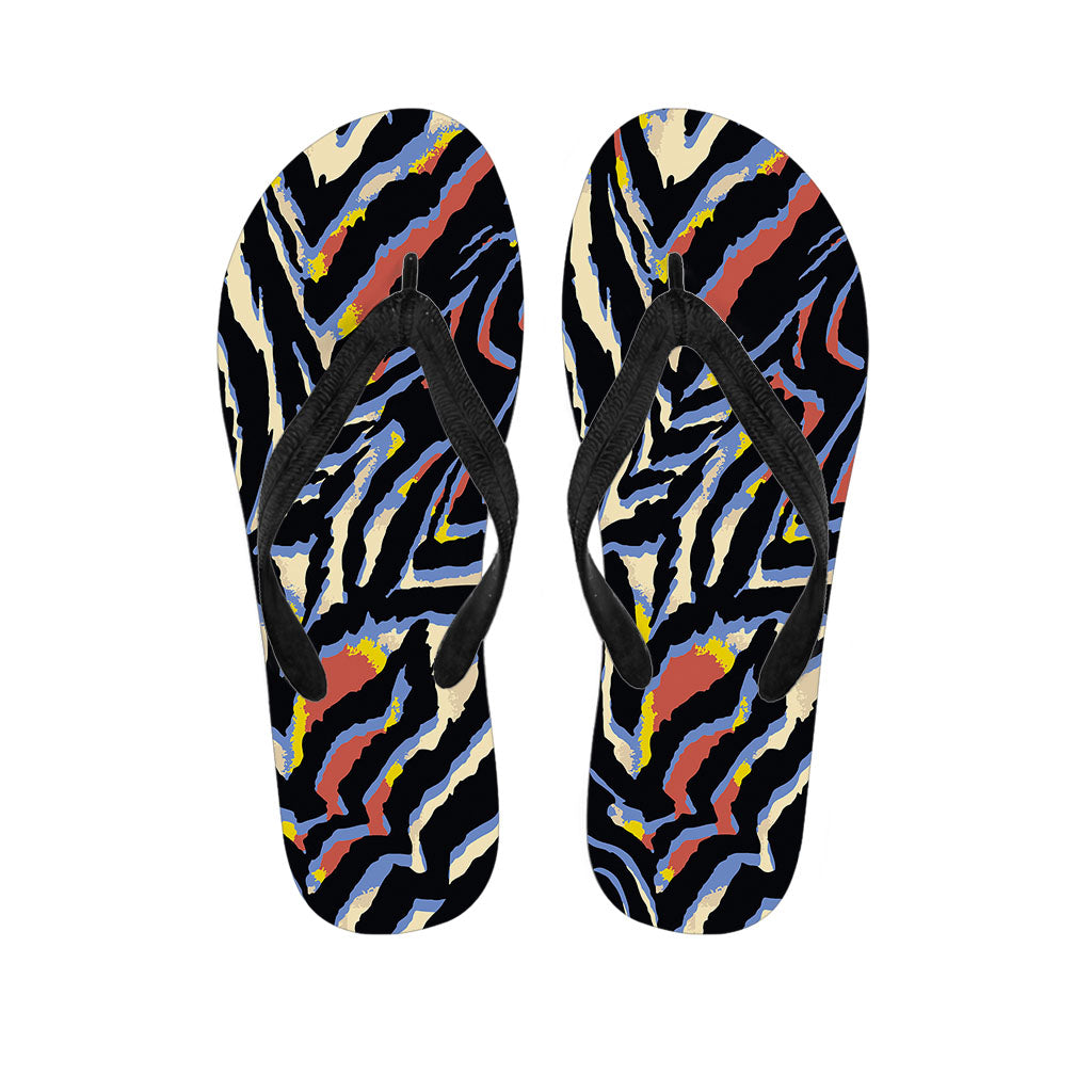 Abstract Zebra Pattern Hawaiian Flip Flops: Walk in Style - 1