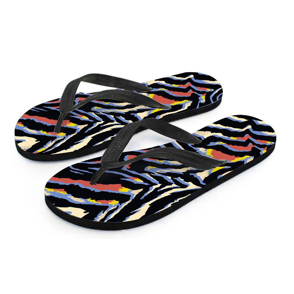 Abstract Zebra Pattern Hawaiian Flip Flops: Walk in Style - 2