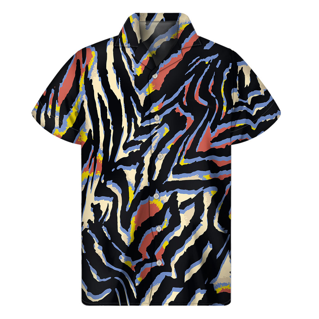 Abstract Zebra Pattern Hawaiian Short Sleeve Shirt - 1