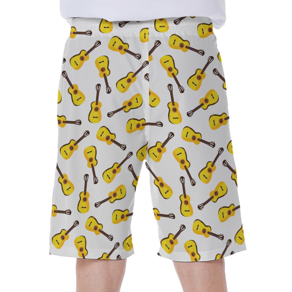 Acoustic Guitar Pattern Print Hawaiian Men&#39;s Beach Shorts - 2