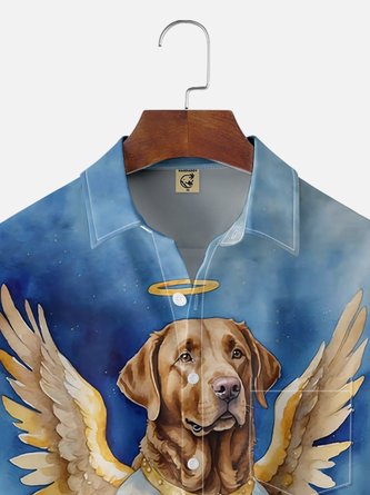 Angel Golden Retriever Moisture-Wicking Hawaiian Shirt