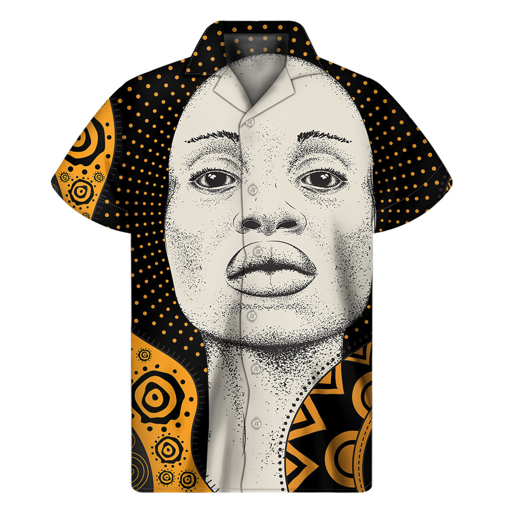 Island Vibe: Hawaiian Short Sleeve Shirt with African Woman Print - 1