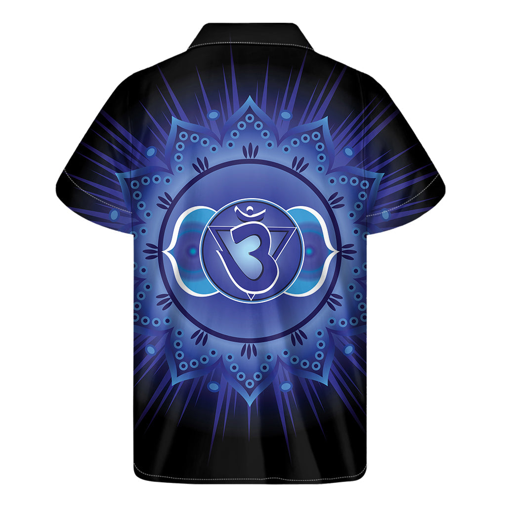 Island Vibes: Men&#39;s Hawaiian Short Sleeve Shirt with Ajna Chakra Mandala Print - 2