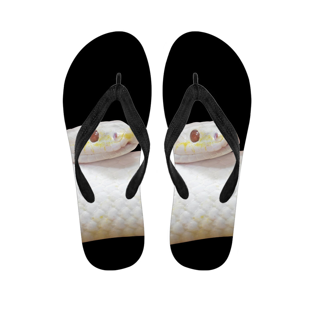 Albino Snake Print Hawaiian Flip Flops: Step into Paradise! - 1