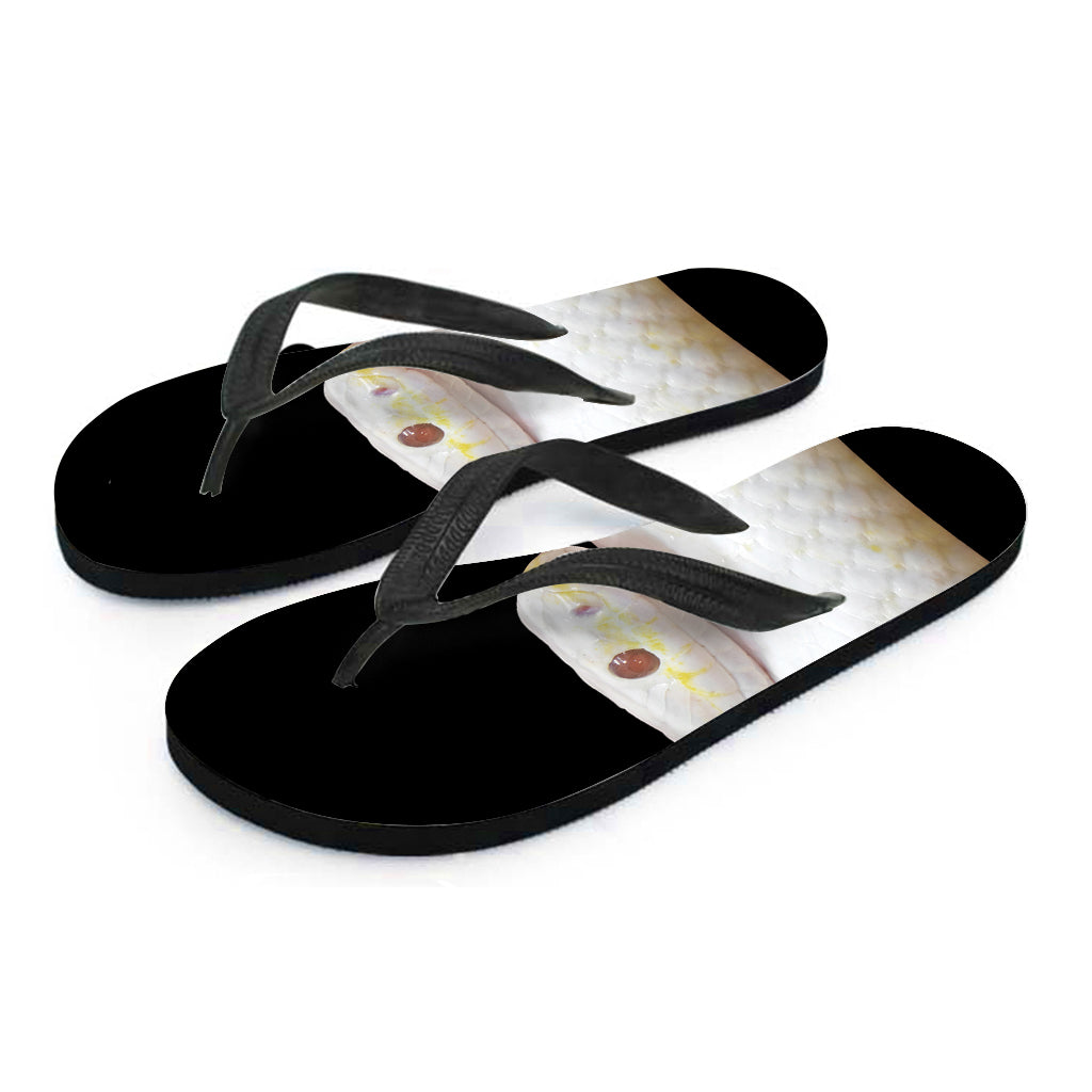 Albino Snake Print Hawaiian Flip Flops: Step into Paradise! - 2