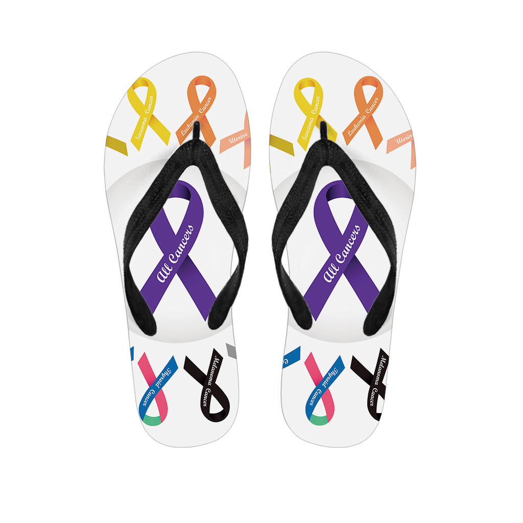 All Cancer Awareness Ribbons Hawaiian Flip Flops: Show Your Support in Style - 1