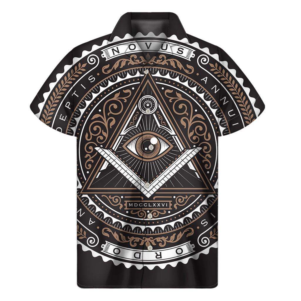 Island Gaze: All-Seeing Eye Hawaiian Short Sleeve Shirt - 1