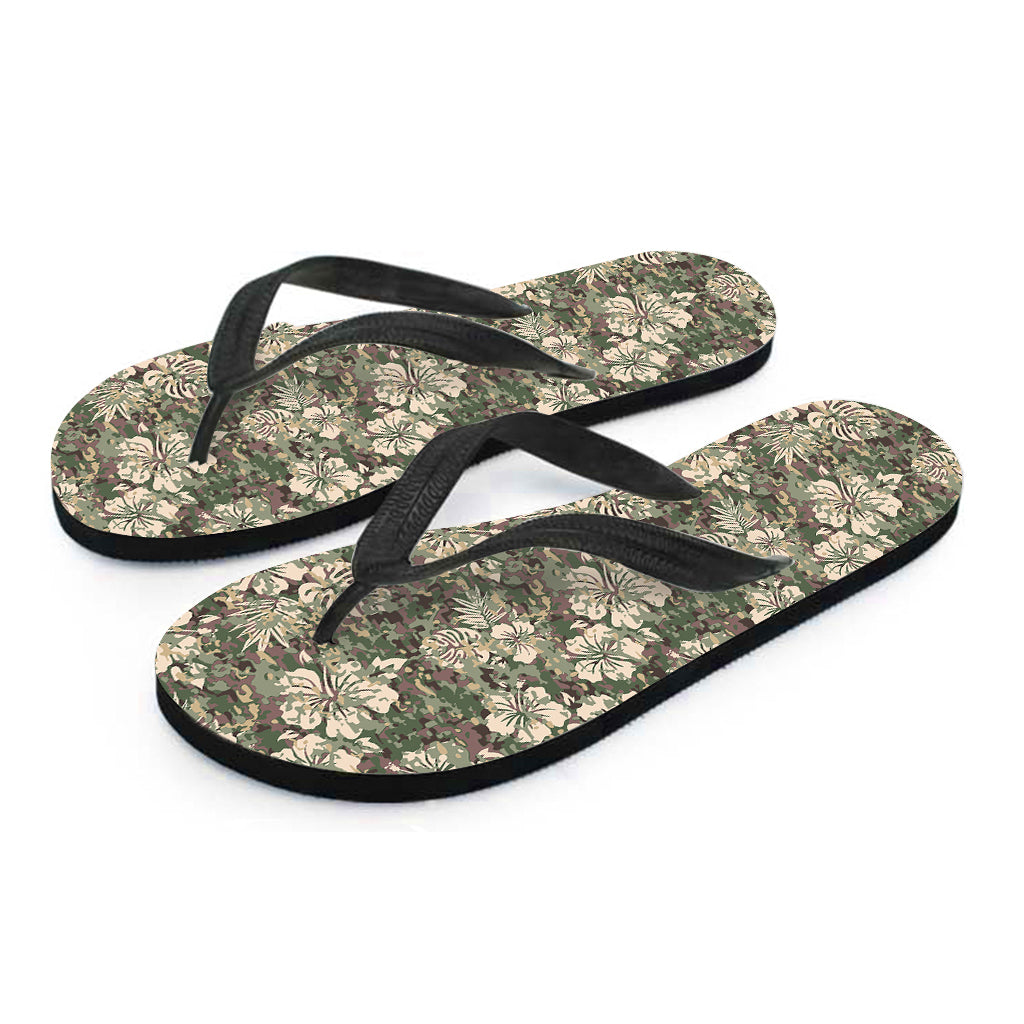 Aloha in Style: Hawaiian Camo Flower Pattern Flip Flops - 2