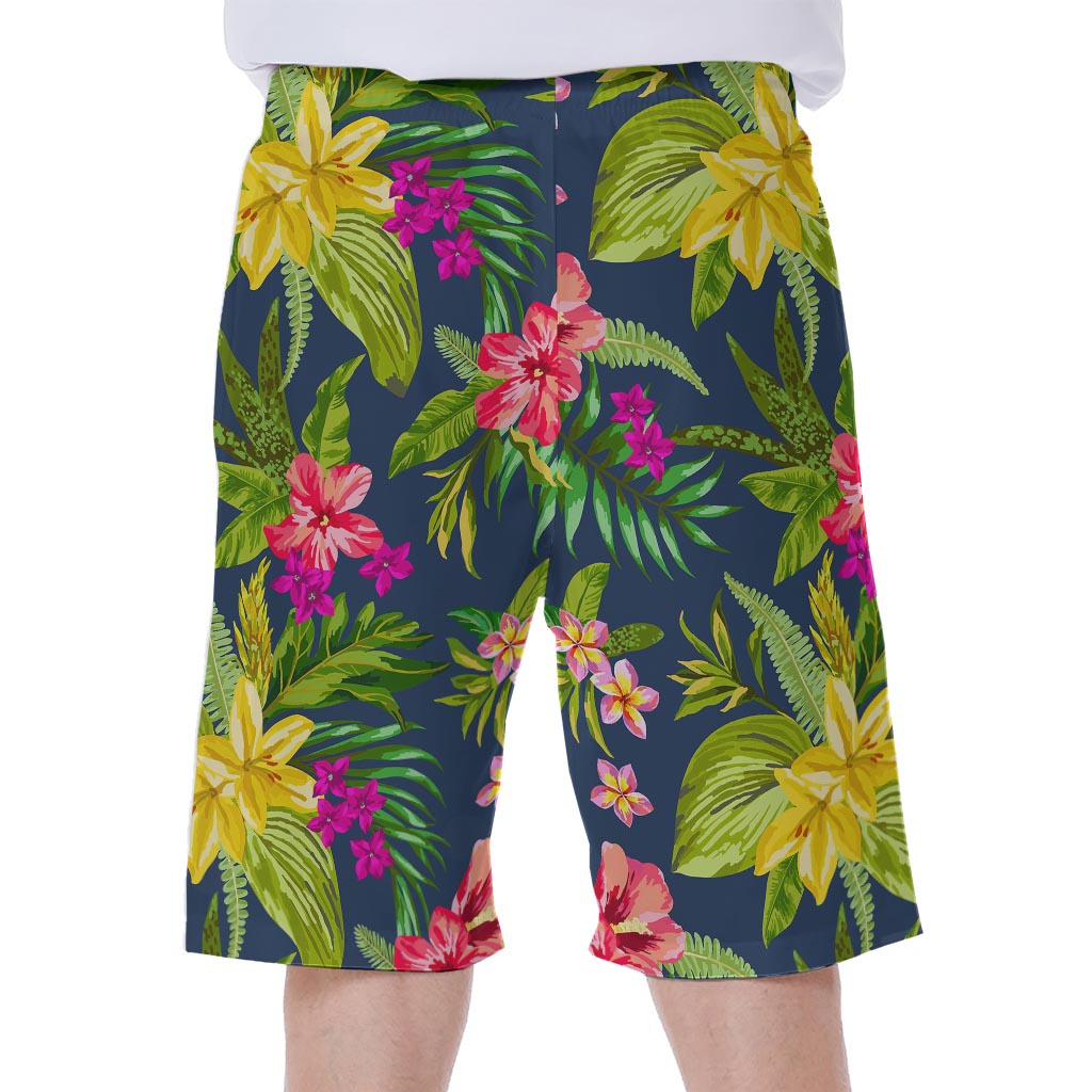 Aloha Vibes: Hawaiian Flowers Men's Beach Shorts - 1