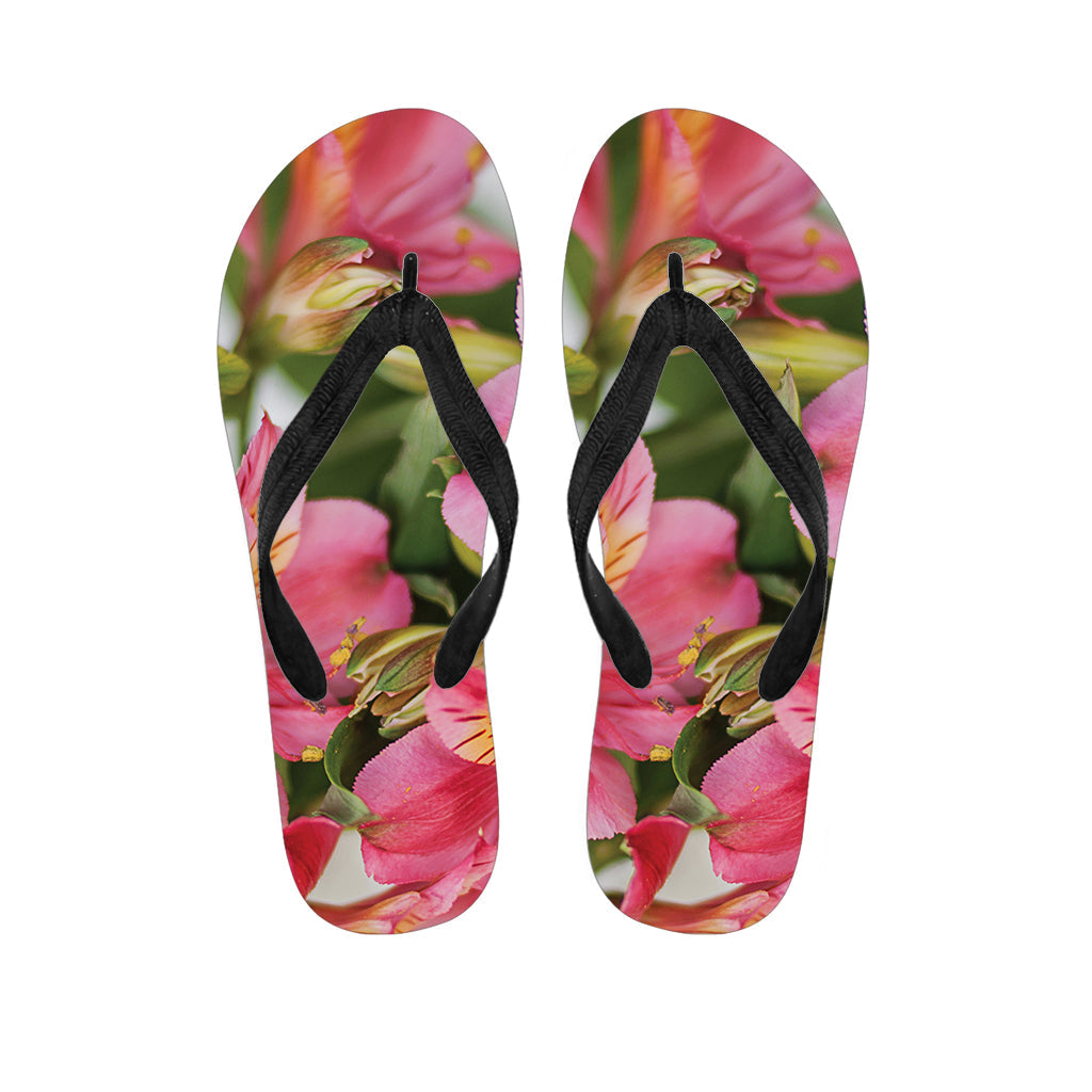 Alstroemeria Flower Print Hawaiian Flip Flops: The Perfect Addition to Your Island Outfit - 1