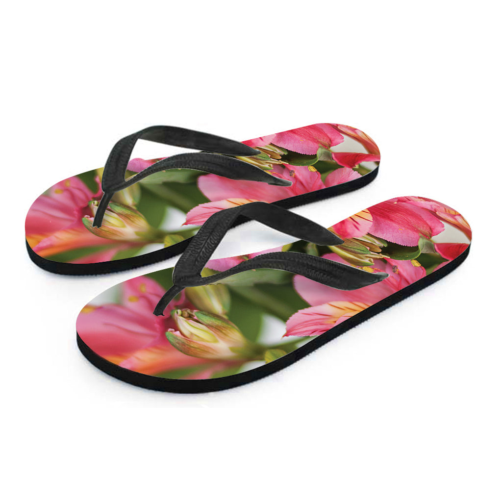 Alstroemeria Flower Print Hawaiian Flip Flops: The Perfect Addition to Your Island Outfit - 1