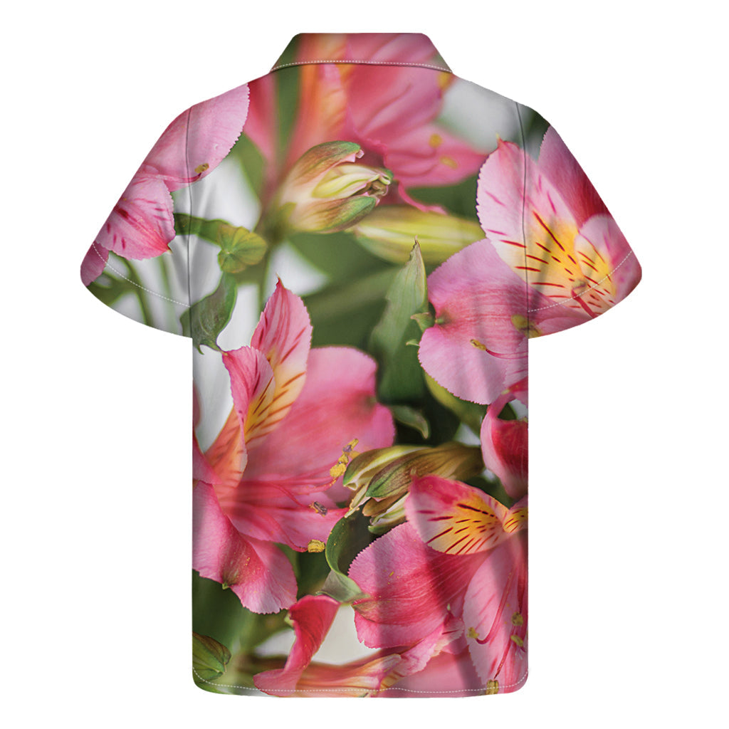 Alstroemeria Flower Print Hawaiian Short Sleeve Shirt - 2