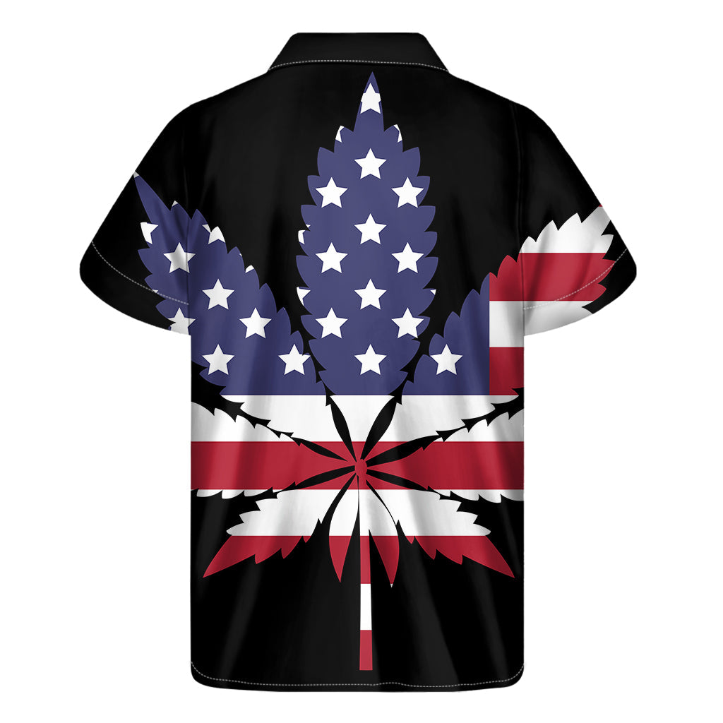 Tropical Vibes: Hawaiian Cannabis Leaf Print Short Sleeve Shirt - 2