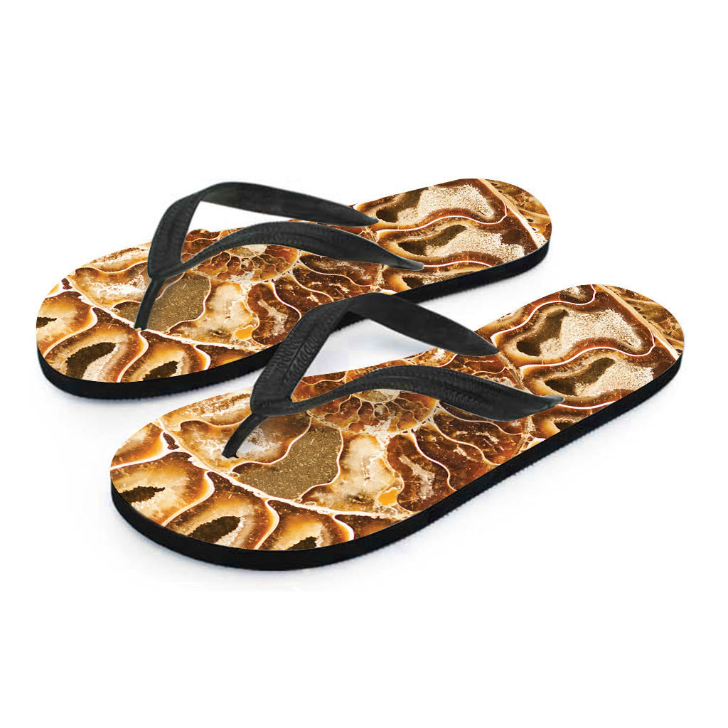 Ammonite Fossil Print Hawaiian Flip Flops: Step into Island Style - 2