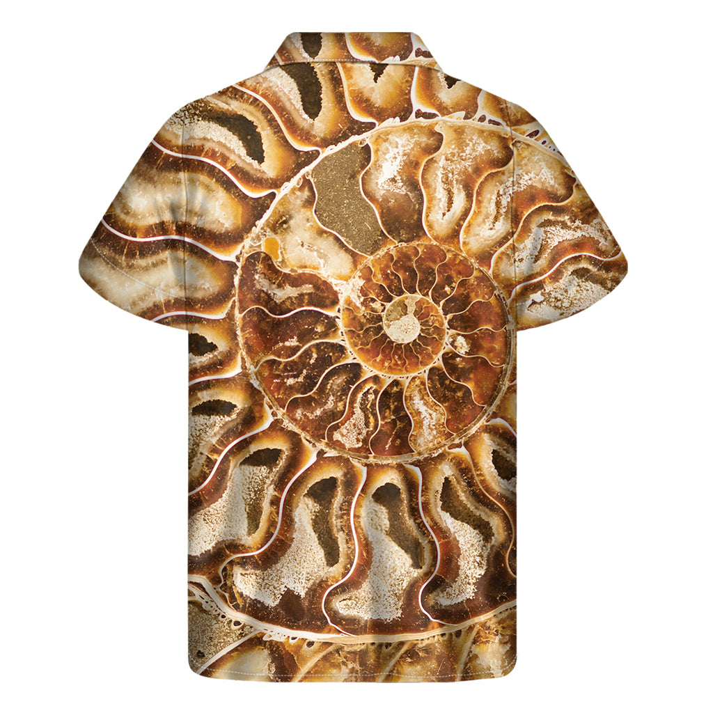 Ammonite Fossil Hawaiian Vibes Short Sleeve Shirt - 1