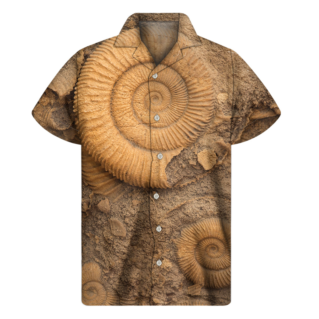 Ammonite Shell Fossil Hawaiian Aloha Shirt for Men - 1