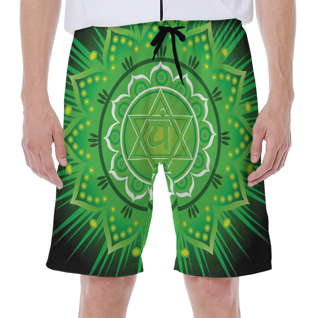 Anahata Chakra Mandala Print Hawaiian Men's Beach Shorts - 1