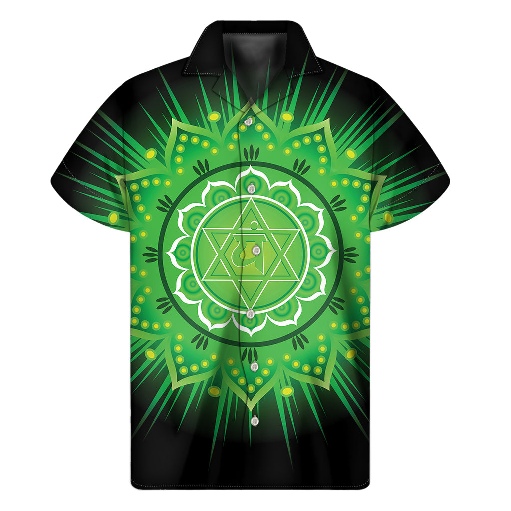 Anahata Chakra Mandala Print Hawaiian Short Sleeve Shirt - 1