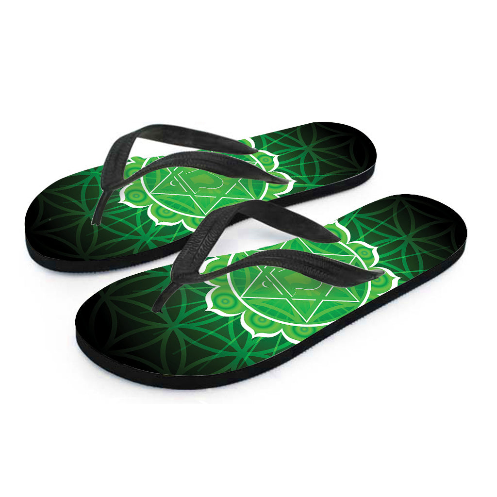 Anahata Chakra Hawaiian Flip Flops: Embrace the Aloha Spirit in Style! - 1