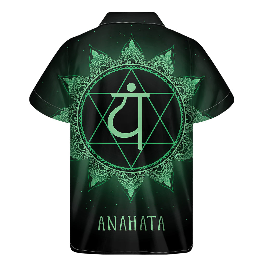 Aloha Vibes: Anahata Chakra Symbol Hawaiian Short Sleeve Shirt - 2