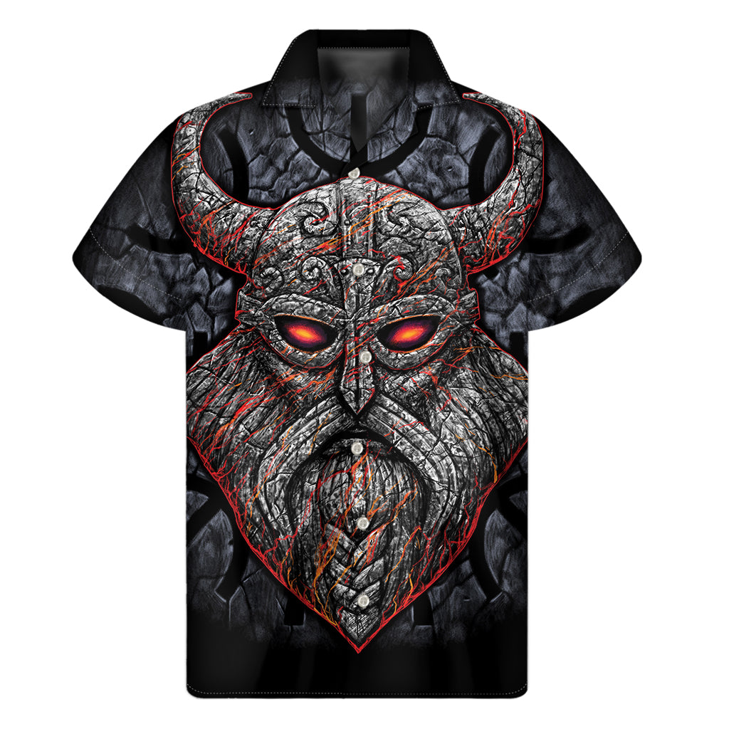 Hawaiian Aloha Shirt Inspired by Ancient Viking Norse God Odin Print - 1