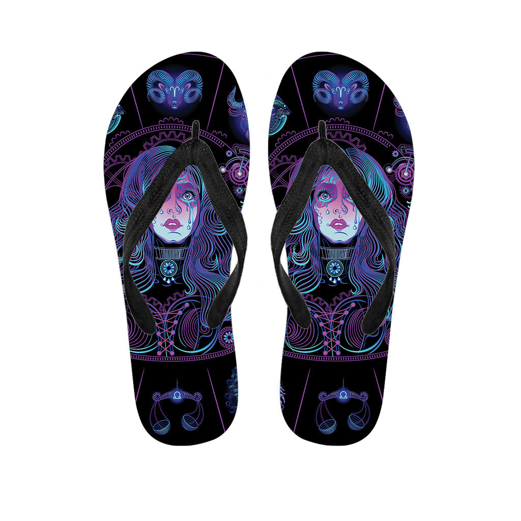 Aquarius and Astrological Signs Hawaiian Flip Flops Set - 1