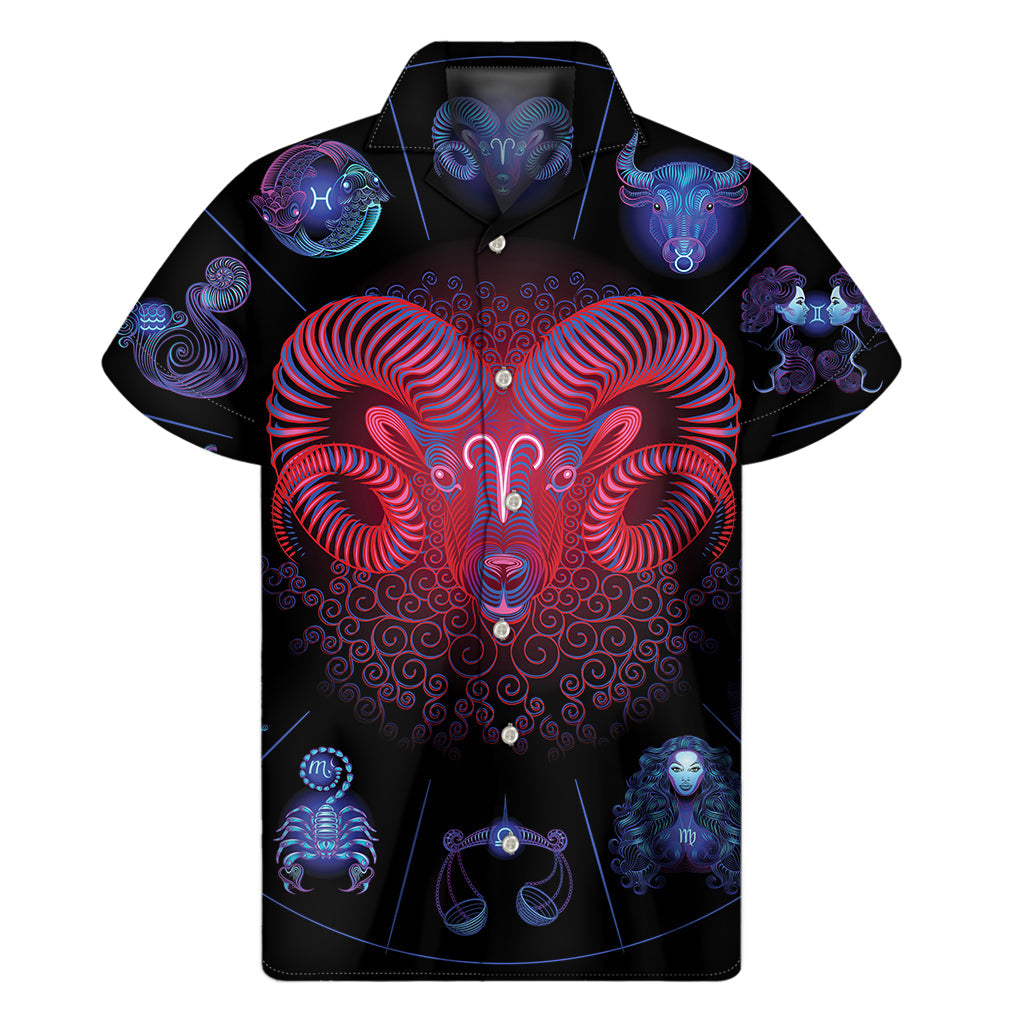 Aries Astrological Hawaiian Short Sleeve Shirt - 1