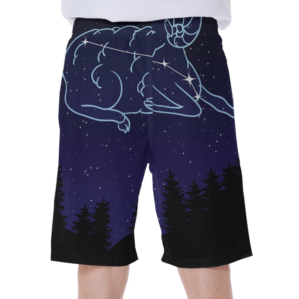 Aries Constellation Hawaiian Men's Beach Shorts - 1