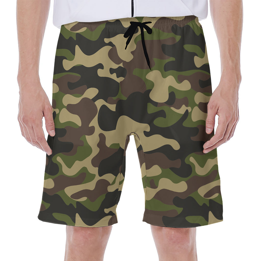 Army Green Camouflage Hawaiian Men&#39;s Beach Shorts - Embrace the Island Vibe! - 1