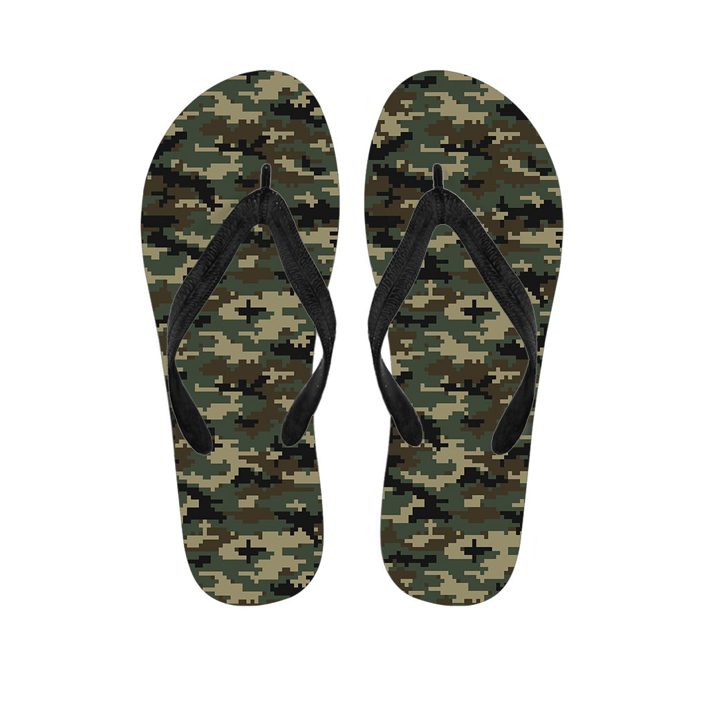 Army Green Digital Camo Hawaiian Flip Flops: The Perfect Addition to Your Island Style - 1