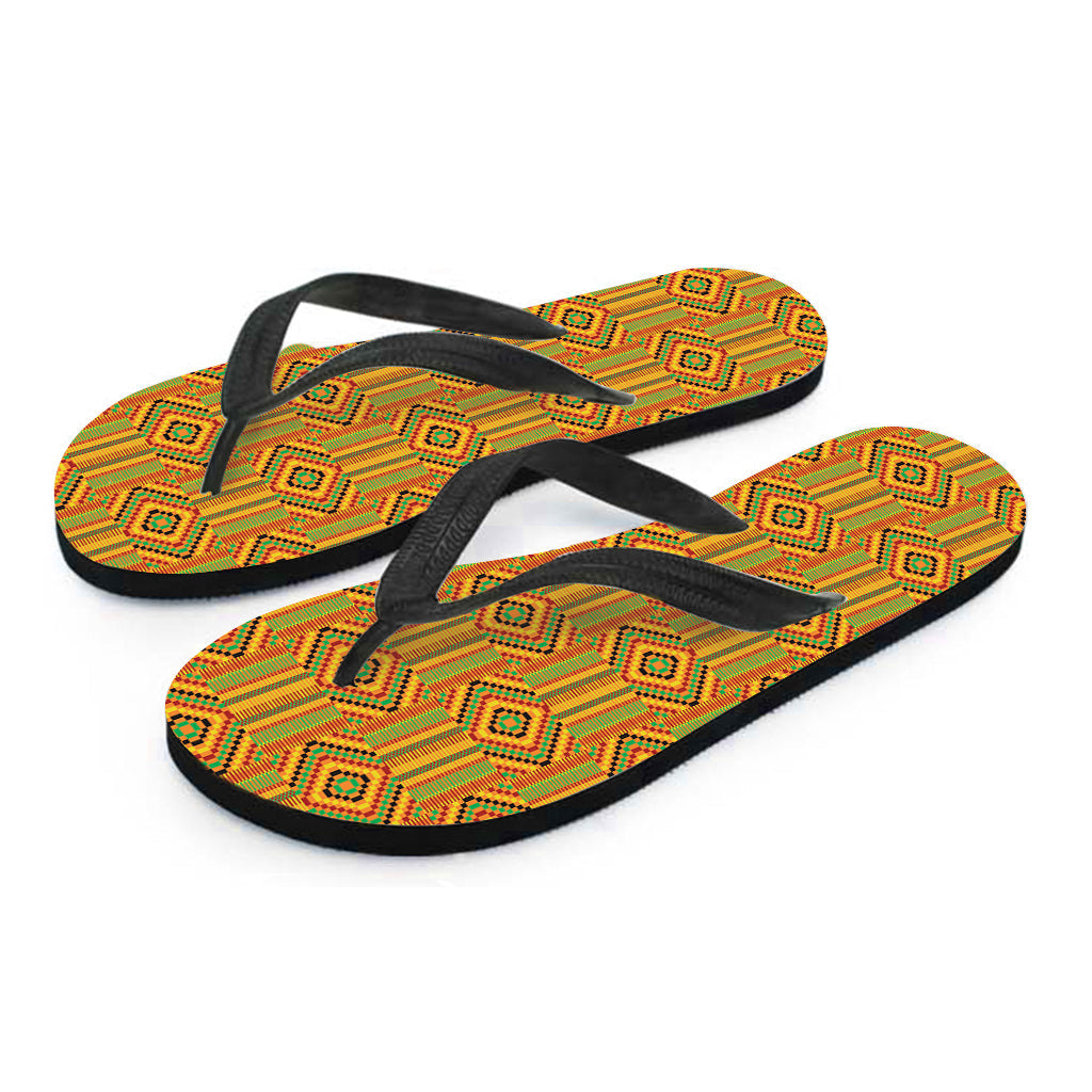 Ashanti Kente Pattern Hawaiian Flip Flops: Walk in Style! - 2