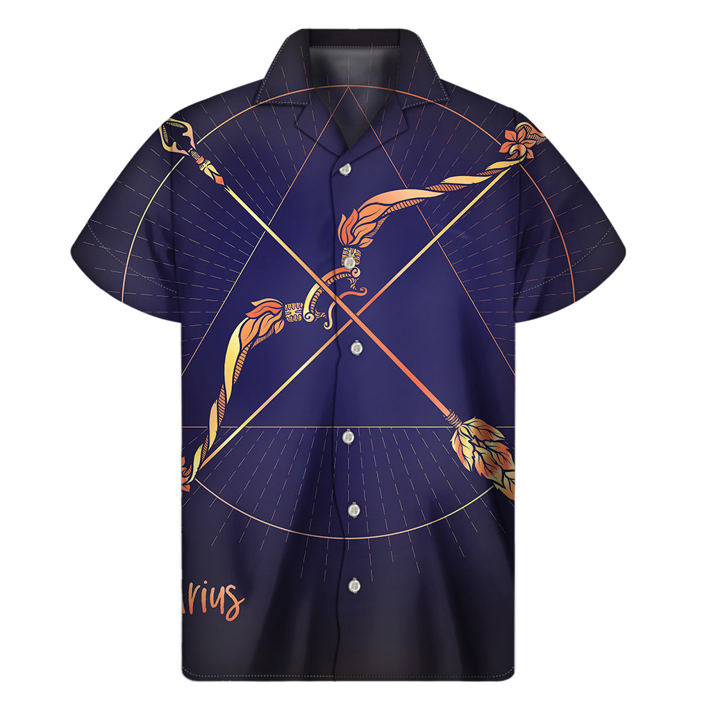 Island Vibes: Astrological Sagittarius Hawaiian Short Sleeve Shirt - 1