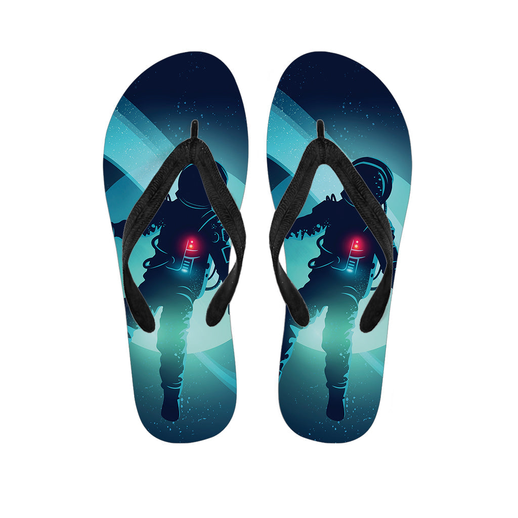 Astronaut Floating Through Space Hawaiian Flip Flops - Embrace the Cosmic Aloha Spirit! - 1