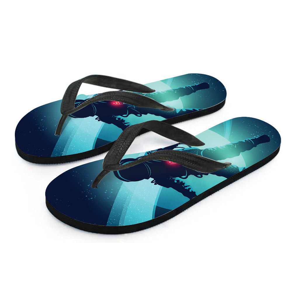 Astronaut Floating Through Space Hawaiian Flip Flops - Embrace the Cosmic Aloha Spirit! - 2