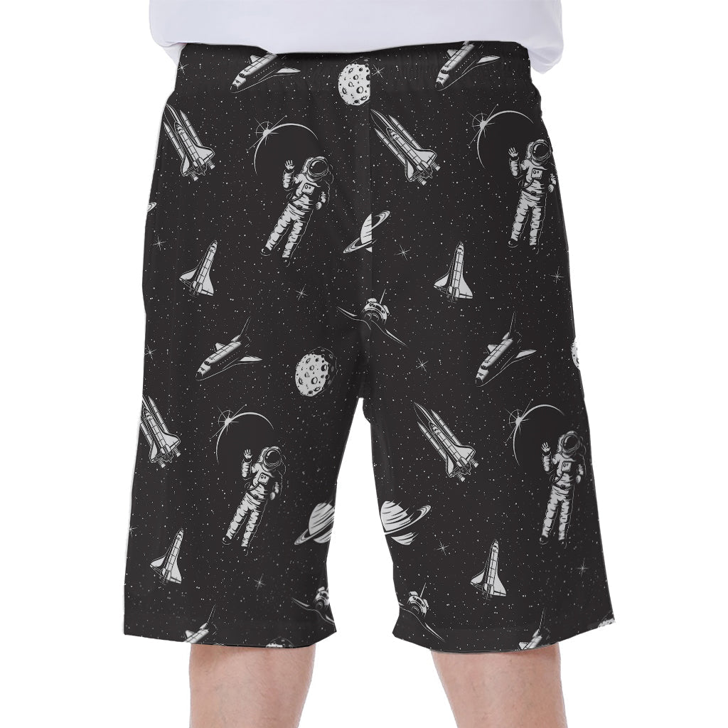 Aloha Astronaut: Hawaiian Men's Beach Shorts with Space Pattern Print - 1