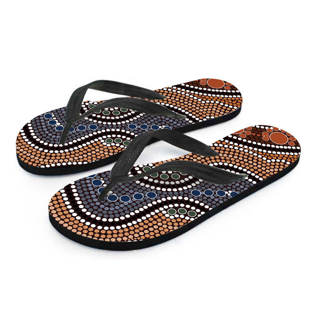 Authentic Hawaiian Style: River Aboriginal Dot Print Flip Flops - 2