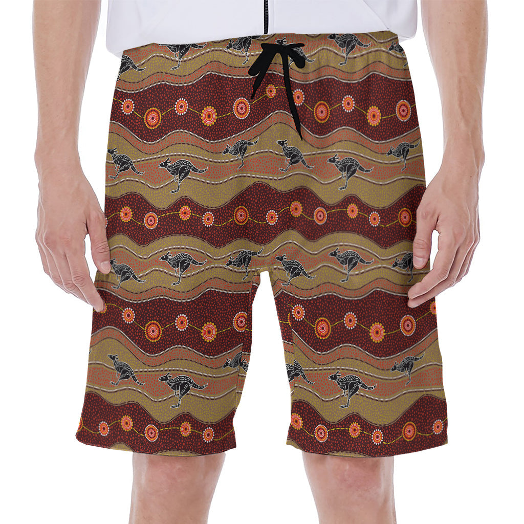 Authentic Hawaiian Vibes: Men's Kangaroo Print Beach Shorts - 1