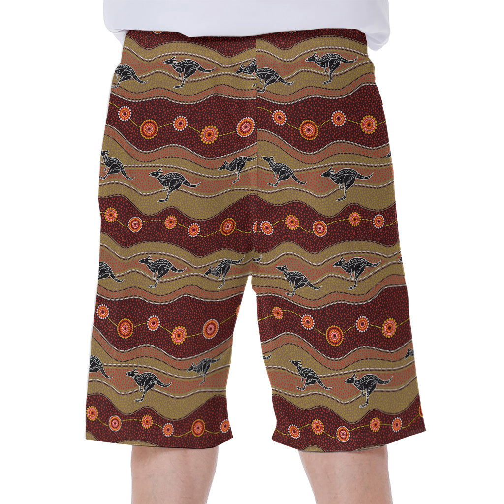 Authentic Hawaiian Vibes: Men's Kangaroo Print Beach Shorts - 1