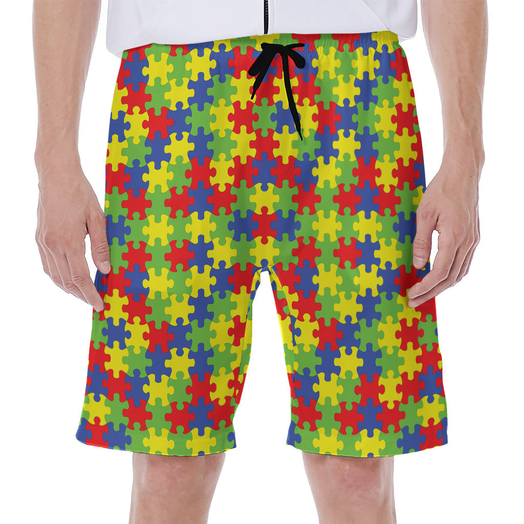 Autism Awareness Hawaiian Men's Beach Shorts - 1