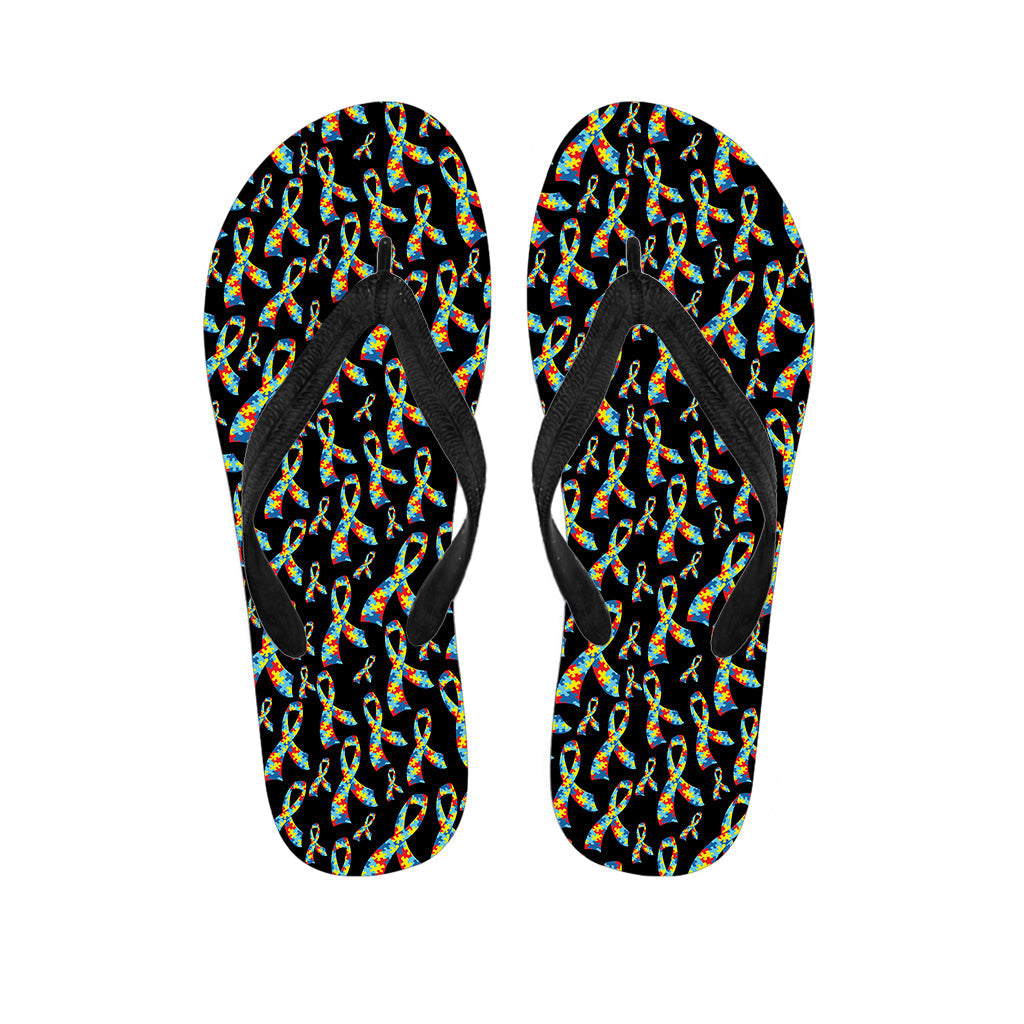 Autism Awareness Ribbon Hawaiian Flip Flops: Embrace the Aloha Spirit with Style - 1