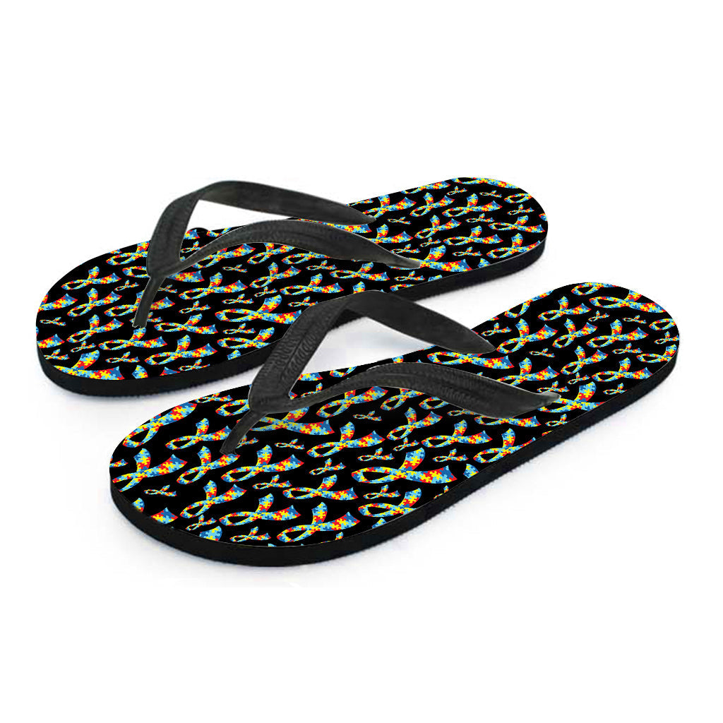 Autism Awareness Ribbon Hawaiian Flip Flops: Embrace the Aloha Spirit with Style - 1