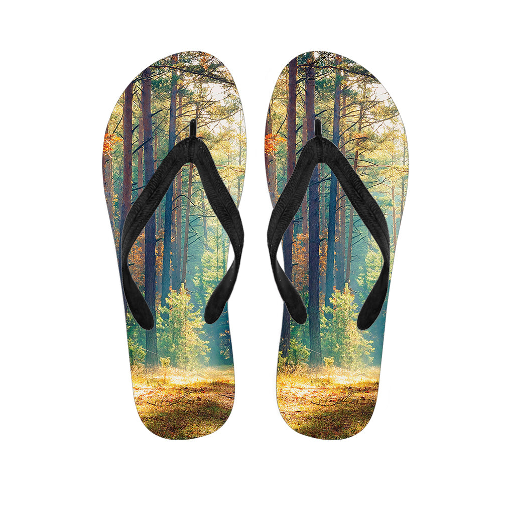 Autumn Forest Print Hawaiian Flip Flops: Embrace Island Style from Head to Toe - 1