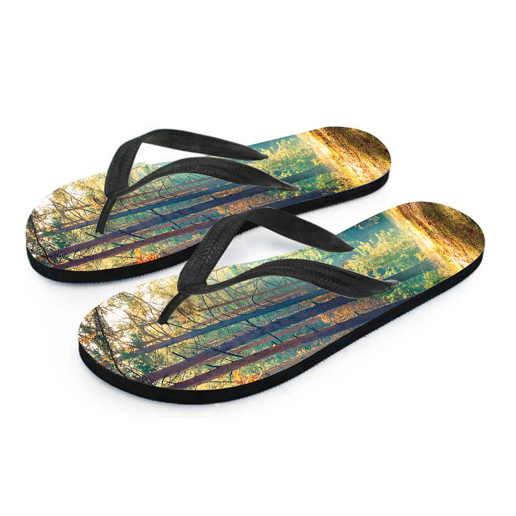 Autumn Forest Print Hawaiian Flip Flops: Embrace Island Style from Head to Toe - 2