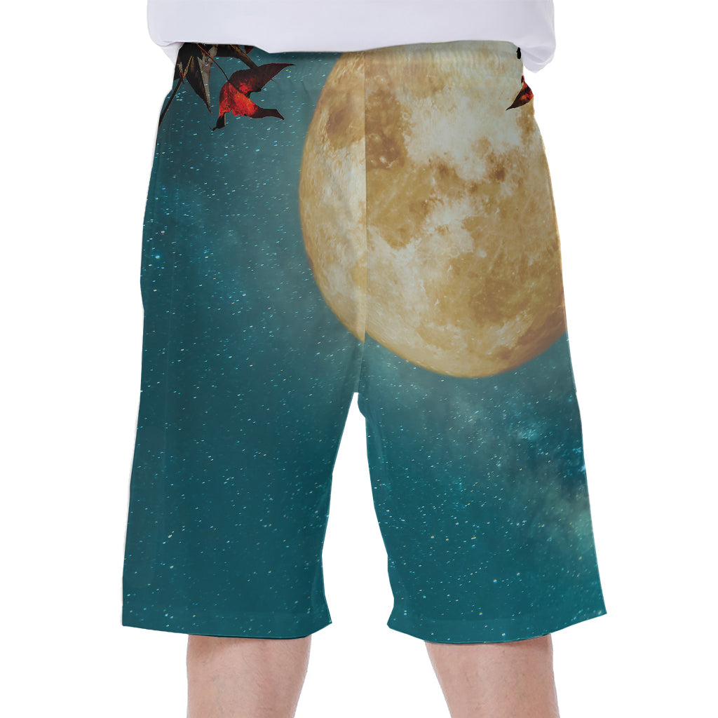 Autumn Full Moon Hawaiian Men's Beach Shorts: Embrace the Island Vibes - 1